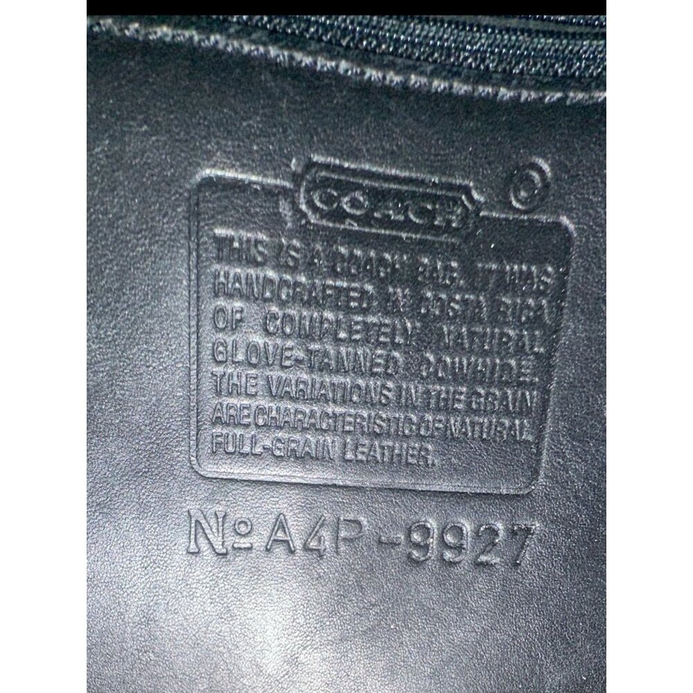 VTG Coach Willis Bag 9927 Black Leather Brass Turnlock Satchel 1994 Costa Rica - Picture 10 of 11